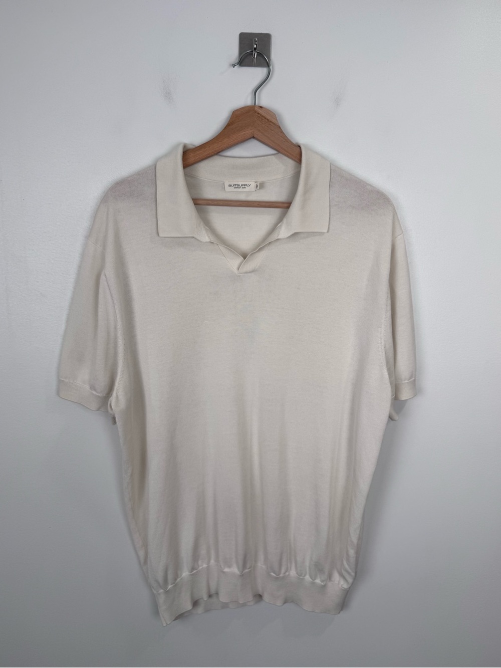 Suitsupply Men Cotton Silk Polo Short Sleeve Sweater Size XXL